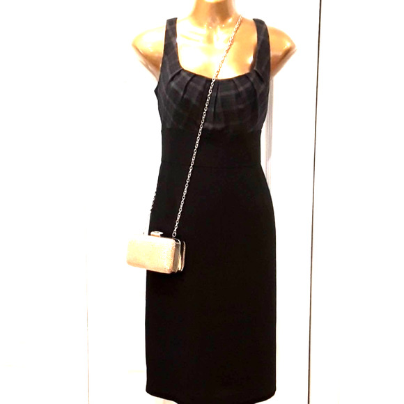 Evan Picone Sz 8 Empire Waist Black And Grey Sleeveless Dress - Picture 5 of 7